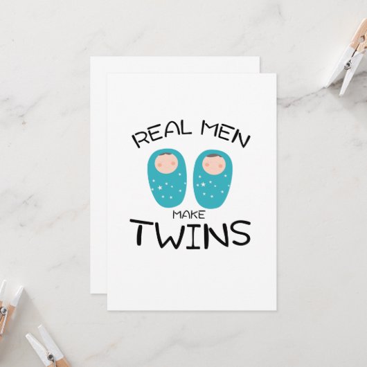 実質の人は双生児に新しいパパの父の日の双生児をパパします カード (正面/裏面インサイチュ)