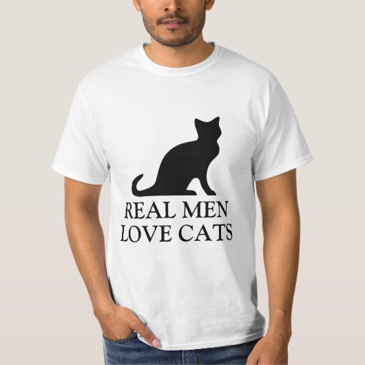 実質の人は猫のTシャツ|の白黒子猫を愛します Tシャツ (正面)