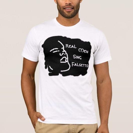 実質の人は裏声を歌います Tシャツ (正面)