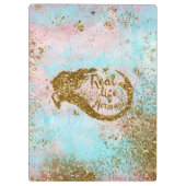 実質の人魚の人生のグリッターの金ゴールドの人魚 クリップボード (裏面)