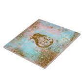 実質の人魚の人生のグリッターの金ゴールドの人魚 タイル (側面)