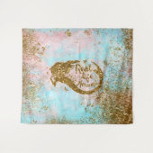 実質の人魚の人生のグリッターの金ゴールドの人魚 タペストリー (正面(横))