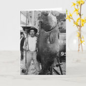 実質の大きい魚、早い1900年代 カード (黄色い花)