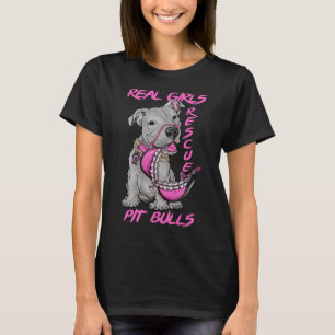 実質の女の子の救助のピット・ブル Tシャツ