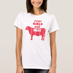 実質の女の子は肉を食べます Tシャツ