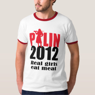 実質の女の子は肉を食べます Tシャツ