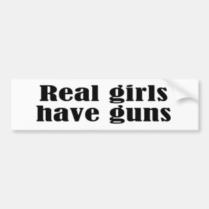 実質の女の子は銃を持っています バンパーステッカー
