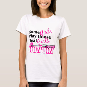 実質の女の子はHuntin行きます Tシャツ