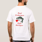 実質の漁師の狩りのWalleyes Tシャツ (裏面)