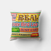 実質の熱狂するな鳥の女性 クッション (裏面)