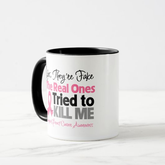 実質の物は-乳癌私を殺すことを試みました マグカップ (正面左)