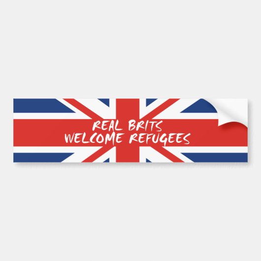 実質の英国人の歓迎された避難者 バンパーステッカー (正面)