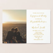 実質の金ゴールドホイルの婚約パーティの招待の写真 箔カード (内部)