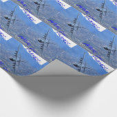 実質の飛行機は支柱を備えています ラッピングペーパー (角)