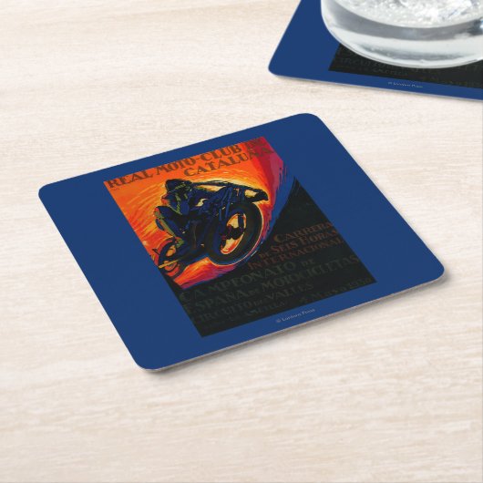 実質のMotoクラブヴィンテージPosterEurope スクエアペーパーコースター (アングル)