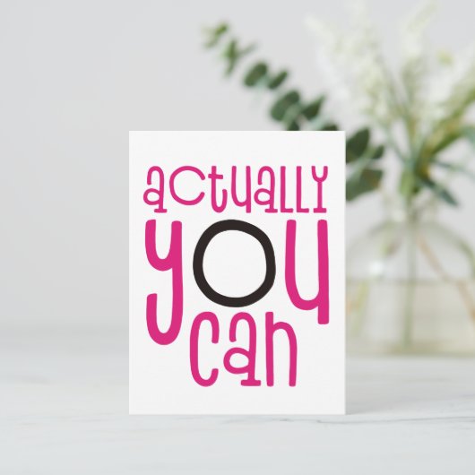 実際にあなたが勇気付けられる引用文白 ポストカード (スタンド正面)