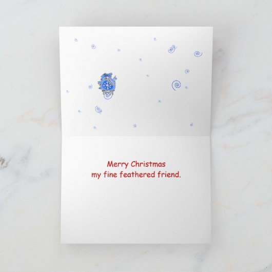 実際にかわいいキーウィの漫画の休日カード シーズンカード (内部)