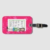 実際にか。! このピンクのラベルの一見はあなたのバッグを好みますか。 ラゲッジタグ (正面横)