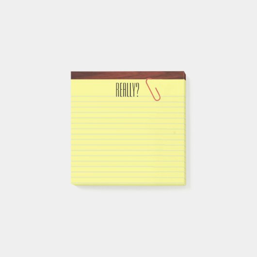 "実際にか"。 デスクトップのおもしろいな3X3のリーガルパッド ポストイット (正面)