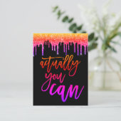 実際にはことわざやる気を起こさせるグリッタードリップ ポストカード (スタンド正面)