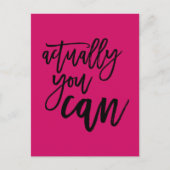 実際にはホットピンクやる気を起こさせる/ブラックの引用文が可能 ポストカード (正面)