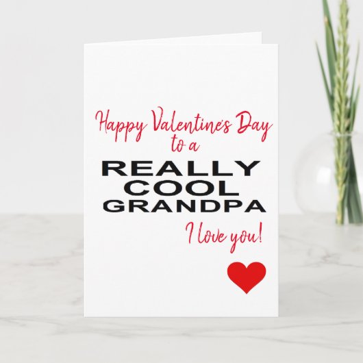 実際にクールな祖父へのハッピーバレンタインデー シーズンカード (正面)