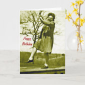 実際にハッピーバースデーカード カード (黄色い花)