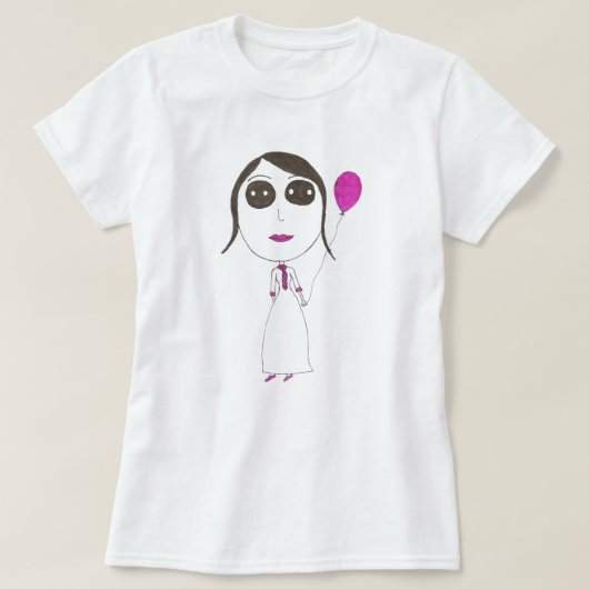 実際に大きいヘッド女の子 Tシャツ (デザイン正面)