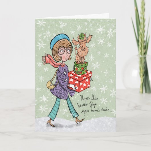 実際に実際にレトロの休日の挨拶状 シーズンカード (正面)