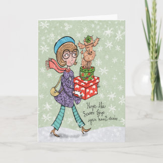 実際に実際にレトロの休日の挨拶状 シーズンカード