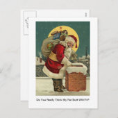 実際に私の脂肪質のお尻を合います考えますか。 サンタ シーズンポストカード (正面/裏面)