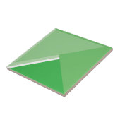 実際に緑のセラミックタイル、小(4.25インチx 4.25インチ) タイル (側面)