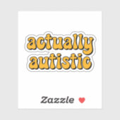 実際に自閉症の黄色タイポグラフィ シール (シート)