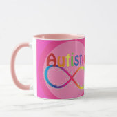 実際に自閉症レインボーインフィニティコーヒーマグ マグカップ (左)
