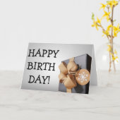 実際に、実際に大きい"ハッピーバースデー" -カード カード (黄色い花)