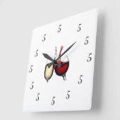 **実際に"終日***"を持っている5時の時計 スクエア壁時計 (傾斜)