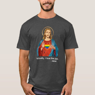 実際のところ私はゲイが好きです。イエス様はLGBTQ+が好き Tシャツ