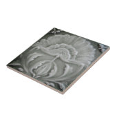 実際の写真白い花、素朴、ヴィンテージ タイル (側面)