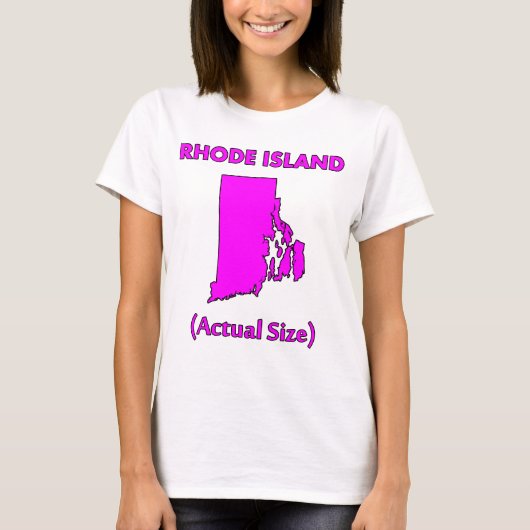 実際の大きさのロードアイランド州 Tシャツ (正面)