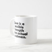 実際の弱さの中にある可能性のある強さとしての愛 コーヒーマグカップ (正面左)