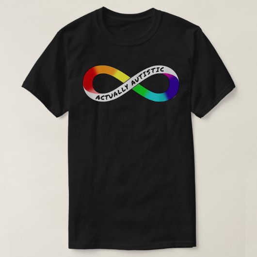 実際の自閉症虹無限神経多様性 Tシャツ (デザイン正面)