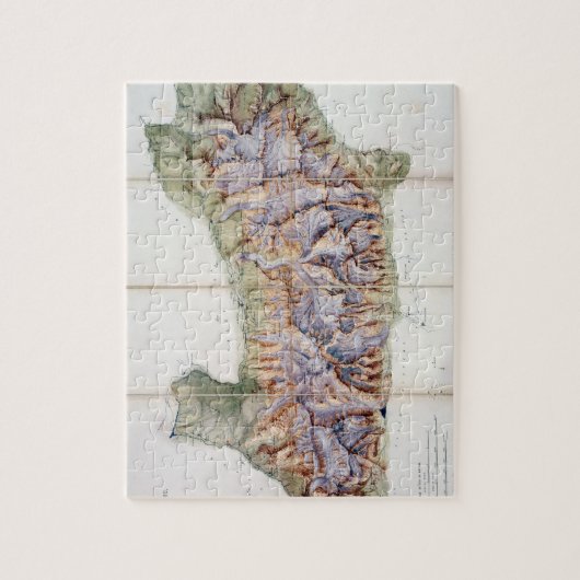 実際の調査からのモンブランの鎖、 ジグソーパズル (縦)