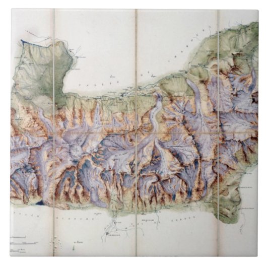 実際の調査からのモンブランの鎖、 タイル (正面)