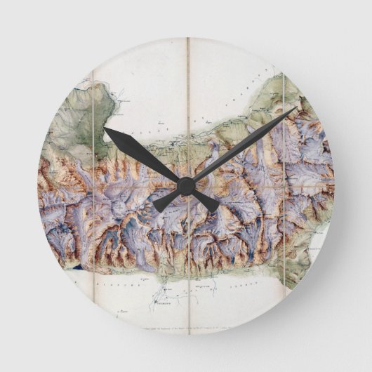 実際の調査からのモンブランの鎖、 ラウンド壁時計 (正面)