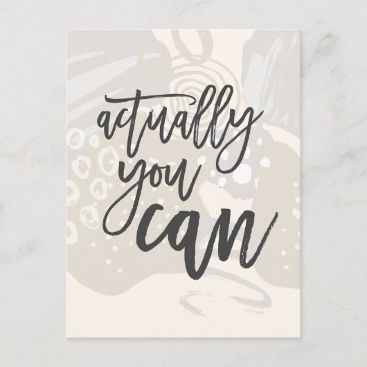 実際モダンに可能なシェイプ前向き引用文 ポストカード (正面)