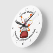 実験を通じた生活の向上 ラウンド壁時計 (傾斜)