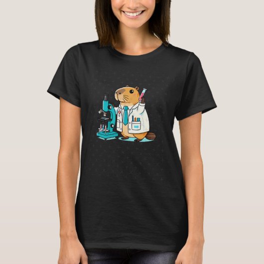 実験室での科学的なカピバラ実験 Tシャツ (正面)
