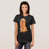 実験室にかわいいオレンジ色のラブラドール犬 Tシャツ (正面フル)