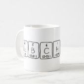 実験室のひよこの周期表の名前のマグ コーヒーマグカップ (正面左)