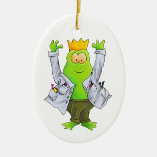 実験室のカエルのオーナメントの王 セラミックオーナメント